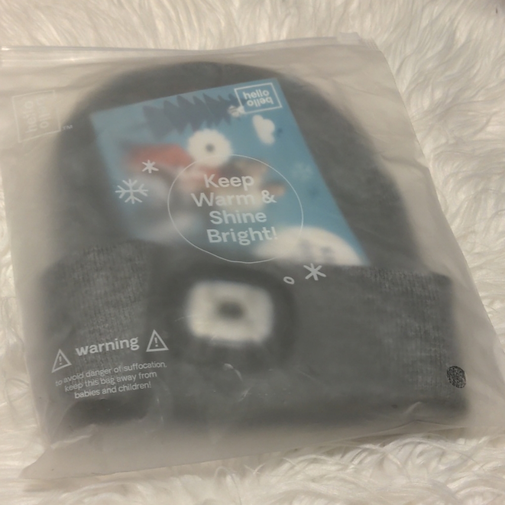 Hello bello beanie hat with led light rechargeable